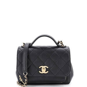 Chanel Small Business Affinity Flap Bag Quilted Caviar